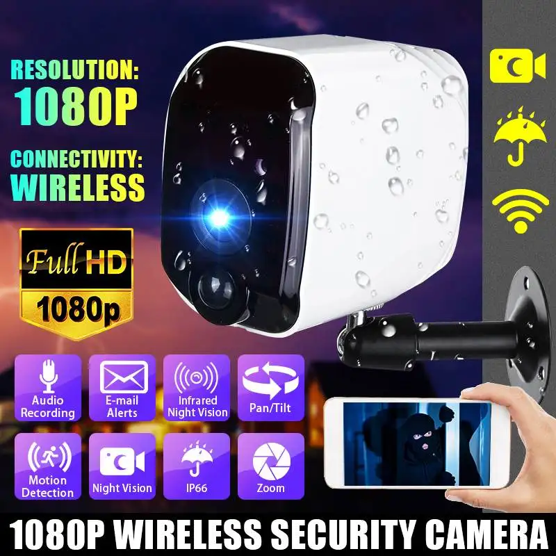 1080P HD WiFi IP Camera Outdoor Wireless Security Camera Audio Surveillance CCTV Home Use Mobile Phone Connect
1080P HD WiFi IP Camera Outdoor Wireless Security Camera Audio Surveillance CCTV Home Use Mobile Phone Connect