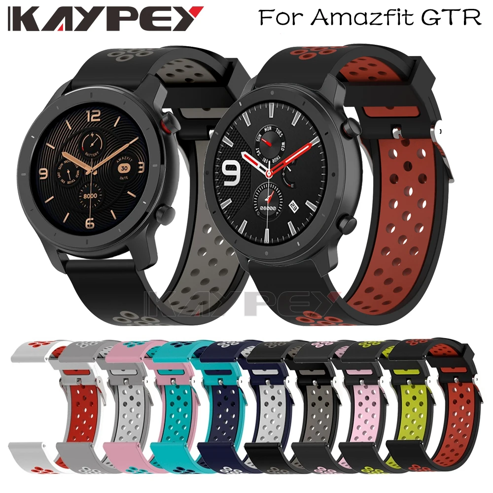 Ремешок силиконовый для Xiaomi Huami Amazfit GTR 47/42 мм сменный спортивный браслет наручных