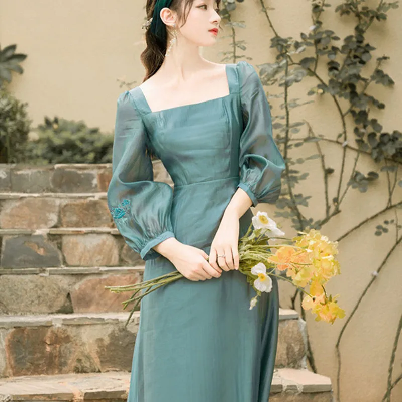 HziriP Summer Dress For Women 2020 Vintage Elegant Gentle High Tight Waist Square Collar Female Office Lady Sweet Embroidered
HziriP Summer Dress For Women 2020 Vintage Elegant Gentle High Tight Waist Square Collar Female Office Lady Sweet Embroidered