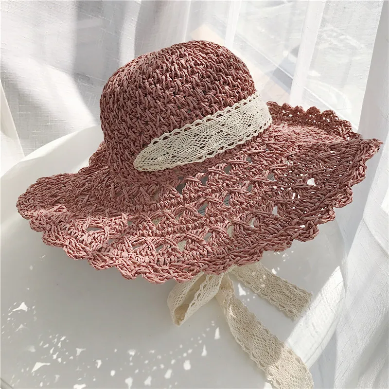 Cute Handmade Lace Lace Straw Hat Female Summer Sunshade Beach Big Brim Hat Foldable Bucket Hat
Cute Handmade Lace Lace Straw Hat Female Summer Sunshade Beach Big Brim Hat Foldable Bucket Hat