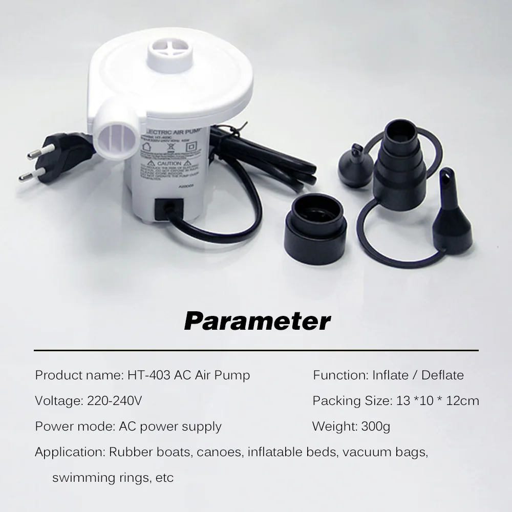 Electric Air Pump Portable Quick-Fill Air Pump for Inflatable Pool Toys Powerful Electric Inflator Deflator Air Pump & 4 Nozzles
Electric Air Pump Portable Quick-Fill Air Pump for Inflatable Pool Toys Powerful Electric Inflator Deflator Air Pump & 4 Nozzles