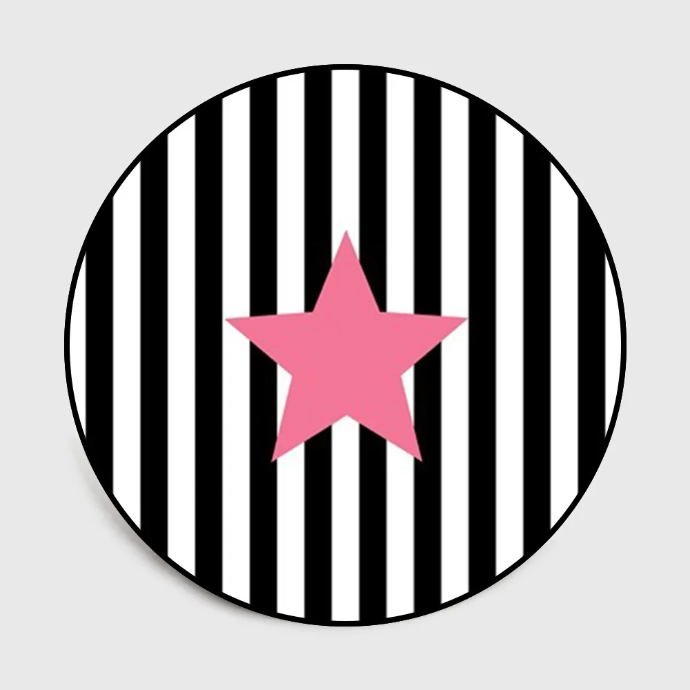 Cute black vertical striped pink five-point star bedroom living room short crystal velvet round mat carpet
Cute black vertical striped pink five-point star bedroom living room short crystal velvet round mat carpet