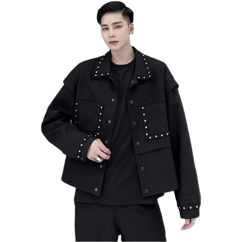Autumn new men's jacket casual all-match rivet fashion short personality coat men
Autumn new men's jacket casual all-match rivet fashion short personality coat men