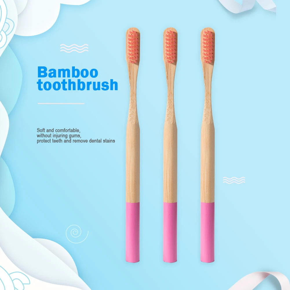 Environmentally Wood Rainbow Toothbrush Wooden Handle Tooth Brush for Home Travel SDF-SHIP