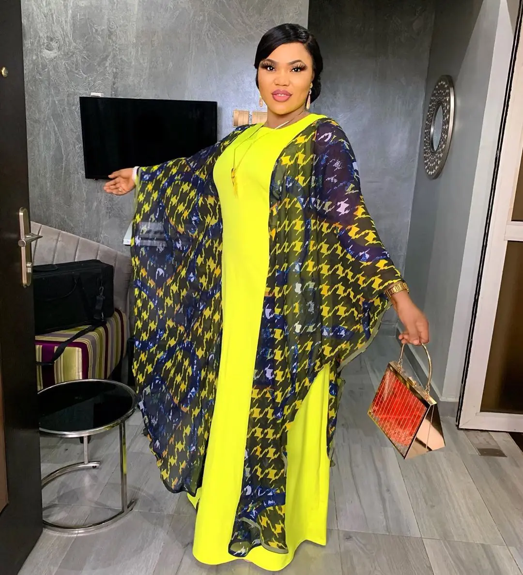 Dubai Muslim Women Dress African Fashion Moroccan Kaftan Islamic Clothing Printed Stitching Large Robe Long Dress Two-Piece Suit 
Dubai Muslim Women Dress African Fashion Moroccan Kaftan Islamic Clothing Printed Stitching Large Robe Long Dress Two-Piece Suit