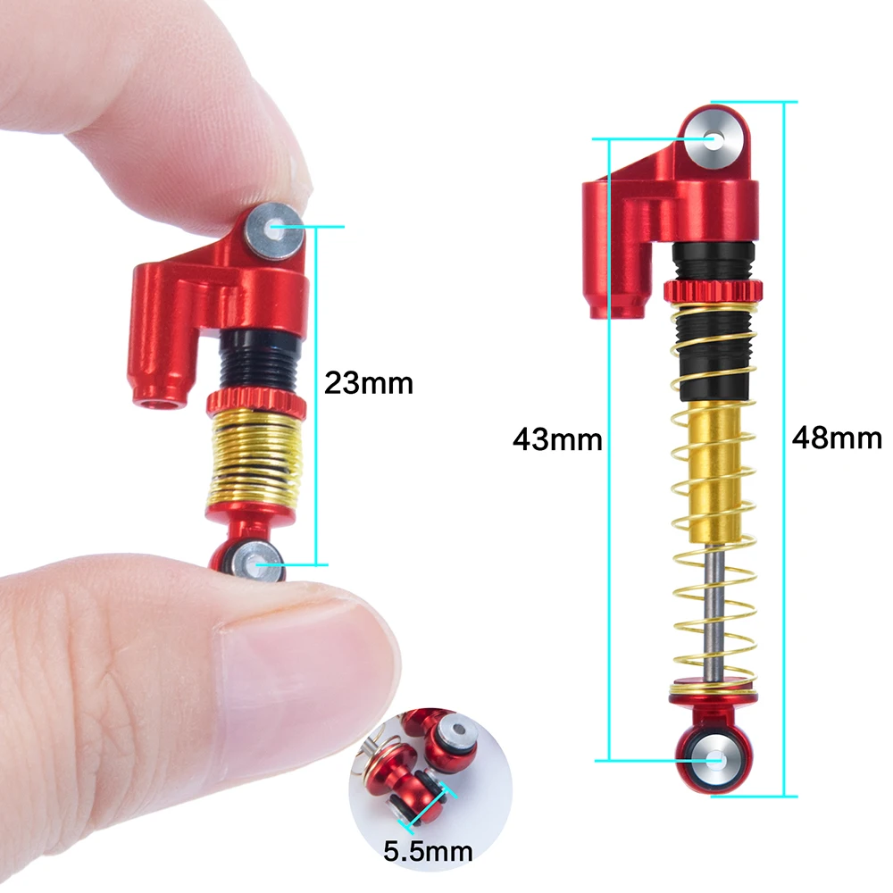 Амортизатор YEAHRUN 43 мм из алюминиевого сплава для Axial SCX24 90081 1/24 Запчасти