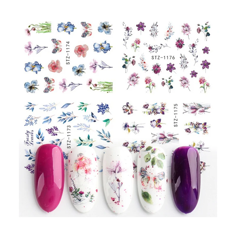 Nail Stickers 4Pcs/Set Water Transfer Summer Dried Flowers Leafs Designs Nail Decal Decoration Tips For Beauty Salons 
Nail Stickers 4Pcs/Set Water Transfer Summer Dried Flowers Leafs Designs Nail Decal Decoration Tips For Beauty Salons
