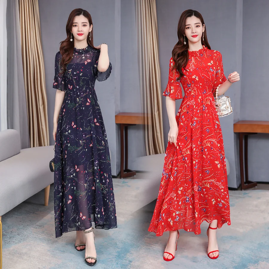 2022 Vintage Print Chiffon Two Piece Maxi Dress Spring Summer New Runway Evening Prom Dress Elegant Women Bodycon Party Vestidos
2022 Vintage Print Chiffon Two Piece Maxi Dress Spring Summer New Runway Evening Prom Dress Elegant Women Bodycon Party Vestidos
