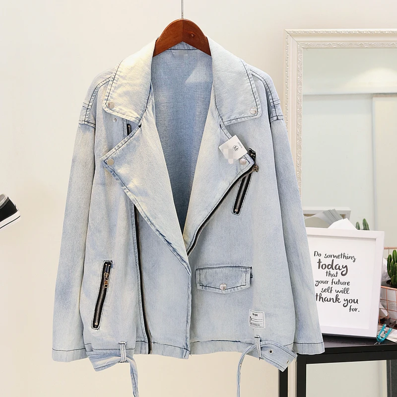 Autumn Overcoat 2020 Harajuku Large size Moto & Biker Jeans Jacket Women Vintage Student Denim Ladies Coats
Autumn Overcoat 2020 Harajuku Large size Moto & Biker Jeans Jacket Women Vintage Student Denim Ladies Coats