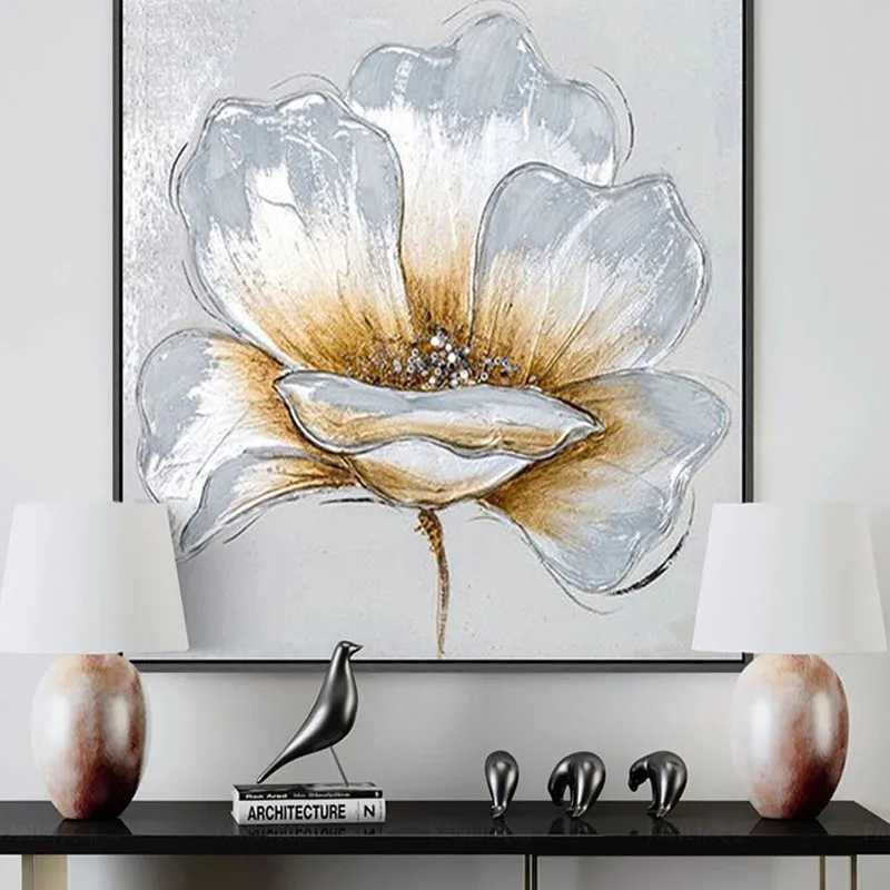 

Большие Красивые цветы орхидеи для украшения стен дома, нарисованная вручную картина маслом на холсте, Настенная картина для гостиной, спал...