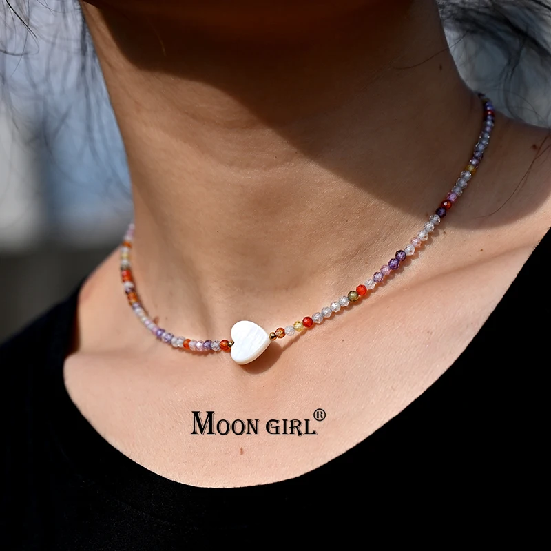 Colorful Zircon Beads Shell Heart Necklace Fashion Choker Necklace for Women Vintage Boho Women's Neck Chain Jewelry Accessories
Colorful Zircon Beads Shell Heart Necklace Fashion Choker Necklace for Women Vintage Boho Women's Neck Chain Jewelry Accessories