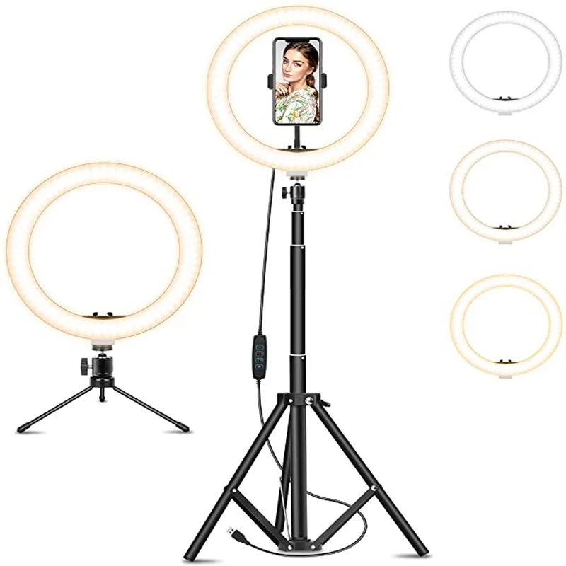 10 inch LED Ring Light with 160cm Tripod Stand Phone Holder for Tik Tok Live Stream Makeup YouTube Photography Selfie Ring Lamp
10 inch LED Ring Light with 160cm Tripod Stand Phone Holder for Tik Tok Live Stream Makeup YouTube Photography Selfie Ring Lamp