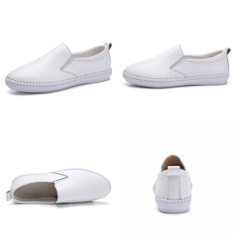 Women's Genuine Leather Flats Shoes 2021 Spring Loafers Black White Sneakers Women Shoes Slip On Shoes Tenis summer ballet flats
Women's Genuine Leather Flats Shoes 2021 Spring Loafers Black White Sneakers Women Shoes Slip On Shoes Tenis summer ballet flats