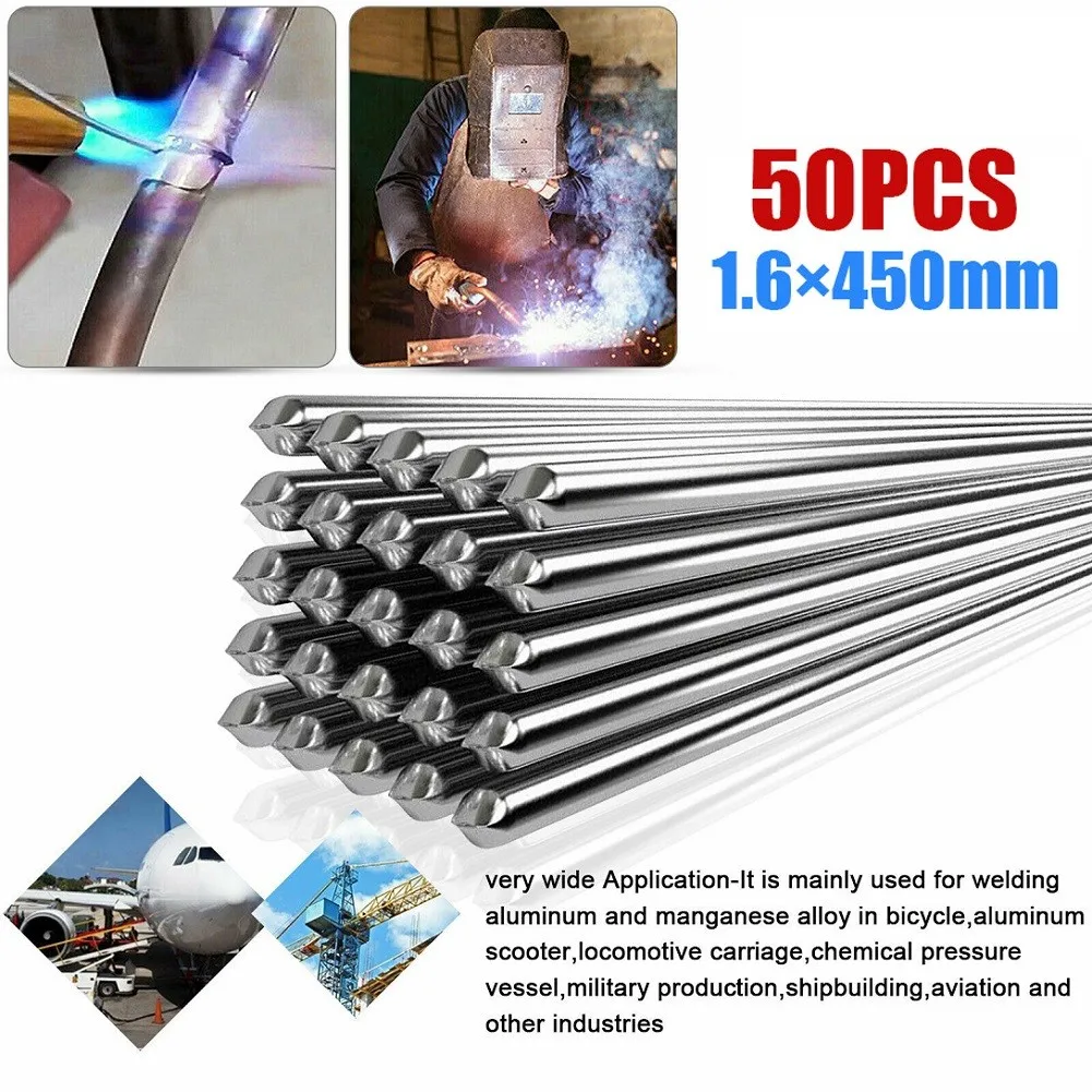 50pcs Aluminium Welding Rods Low Temperature Fast Easy Wire Brazing 1.6*450mm Welding Soldering Tools
50pcs Aluminium Welding Rods Low Temperature Fast Easy Wire Brazing 1.6*450mm Welding Soldering Tools