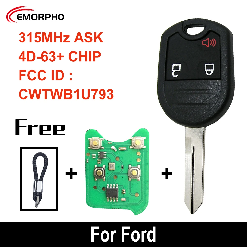 Дистанционный Автомобильный ключ emорто CWTWB1U793 с 5 кнопками 315 МГц 63 + чип для Lincoln MKS