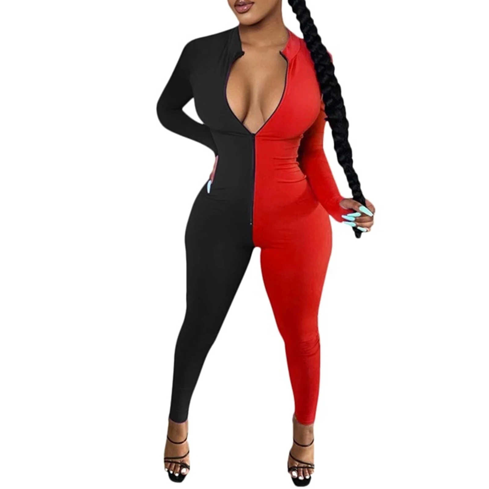 Imcute 2020 New V-neck Patchwork Romper Women Jumpsuit Zipper Stand Collar Long Sleeve Fitness Bodycon Sportswear Jumpsuits
Imcute 2020 New V-neck Patchwork Romper Women Jumpsuit Zipper Stand Collar Long Sleeve Fitness Bodycon Sportswear Jumpsuits