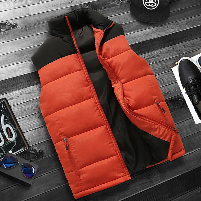 Mens Down Jackets Stitching Color Sleeveless Zipper Vest Slim For Men's Winter Warm Vest Homme Daily Casual Thicken Waistcoat
Mens Down Jackets Stitching Color Sleeveless Zipper Vest Slim For Men's Winter Warm Vest Homme Daily Casual Thicken Waistcoat