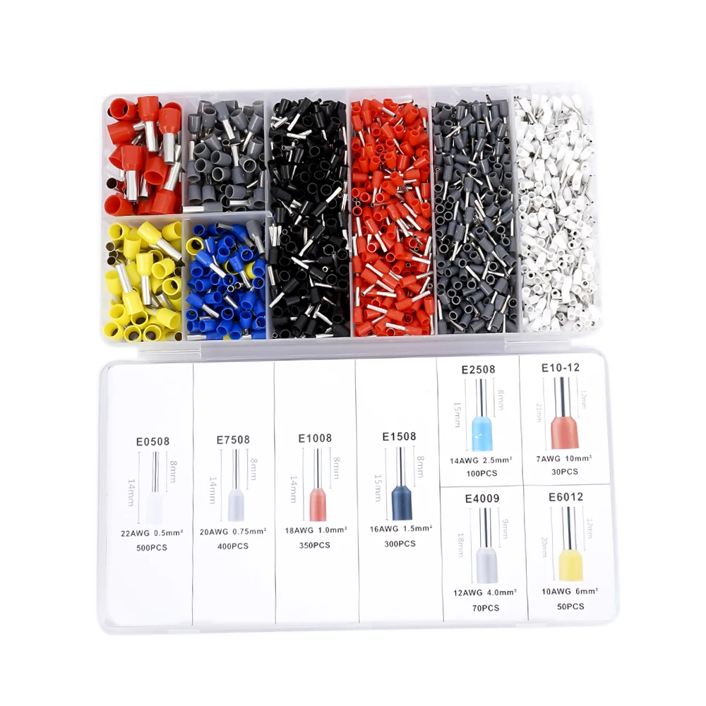1800Pcs Insulated Crimper Tubular Wire Terminal Electrical Tube Ferrule Crimping Wire Connector 0.08-10mm AWG23-7 crimp terminal
1800Pcs Insulated Crimper Tubular Wire Terminal Electrical Tube Ferrule Crimping Wire Connector 0.08-10mm AWG23-7 crimp terminal