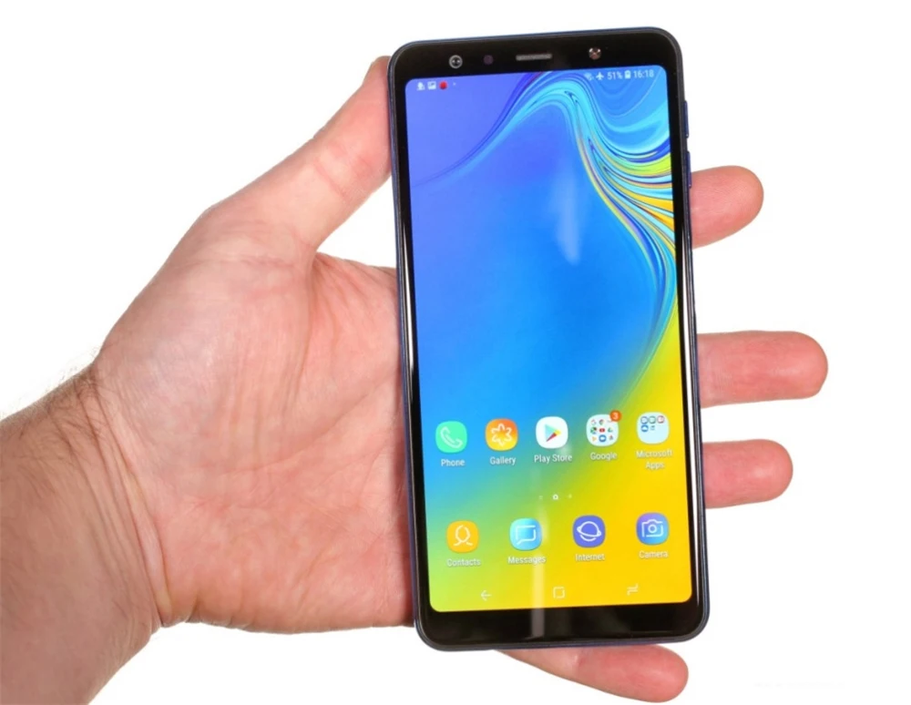 Смартфон Samsung Galaxy A7 (2018) A750F 4 + 64 ГБ экран 6 0 '' тройная камера 24 МП LTE Android |