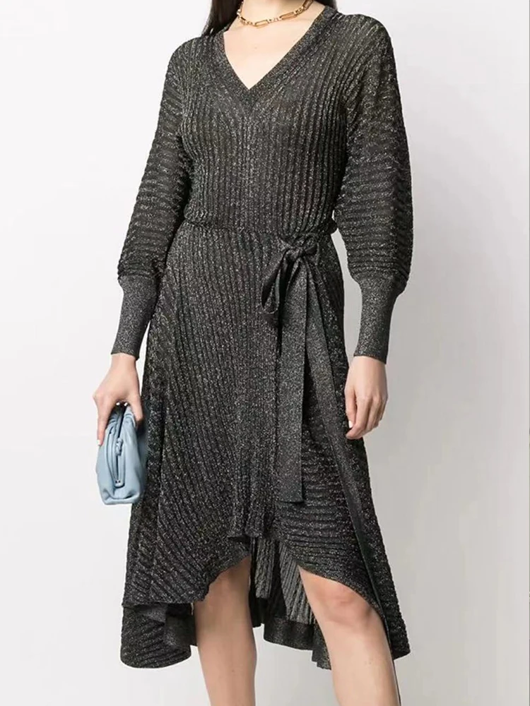 Gray Sashes Women Dress Asymmetrical festival outfi Lantern Sleeve V-Neck Elegant Evening Night Celebrity Runway Party Dresses
Gray Sashes Women Dress Asymmetrical festival outfi Lantern Sleeve V-Neck Elegant Evening Night Celebrity Runway Party Dresses
