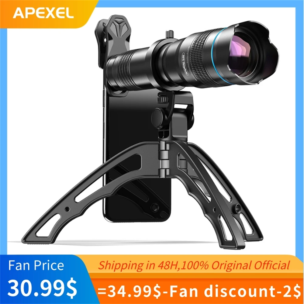 APEXEL 36X powerful monocular Telescope HD Spotting scope long range Phone Telephoto Lens Monocle for hunting camping equipment
APEXEL 36X powerful monocular Telescope HD Spotting scope long range Phone Telephoto Lens Monocle for hunting camping equipment