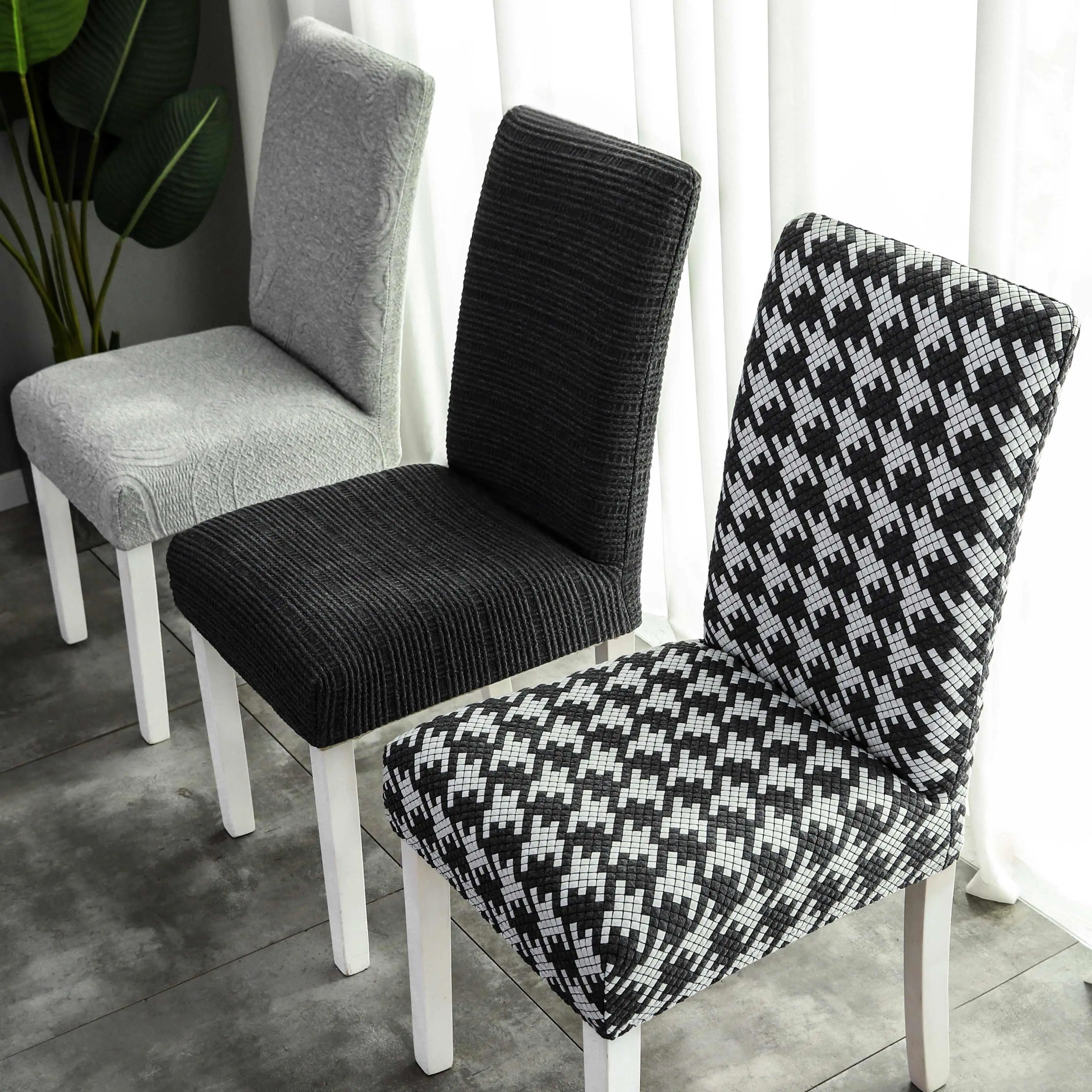 Knitted Jacquard Chair Covers Spandex for Dining Room Office Restaurant Banquet Beach Cover Universal Elasticity
Knitted Jacquard Chair Covers Spandex for Dining Room Office Restaurant Banquet Beach Cover Universal Elasticity
