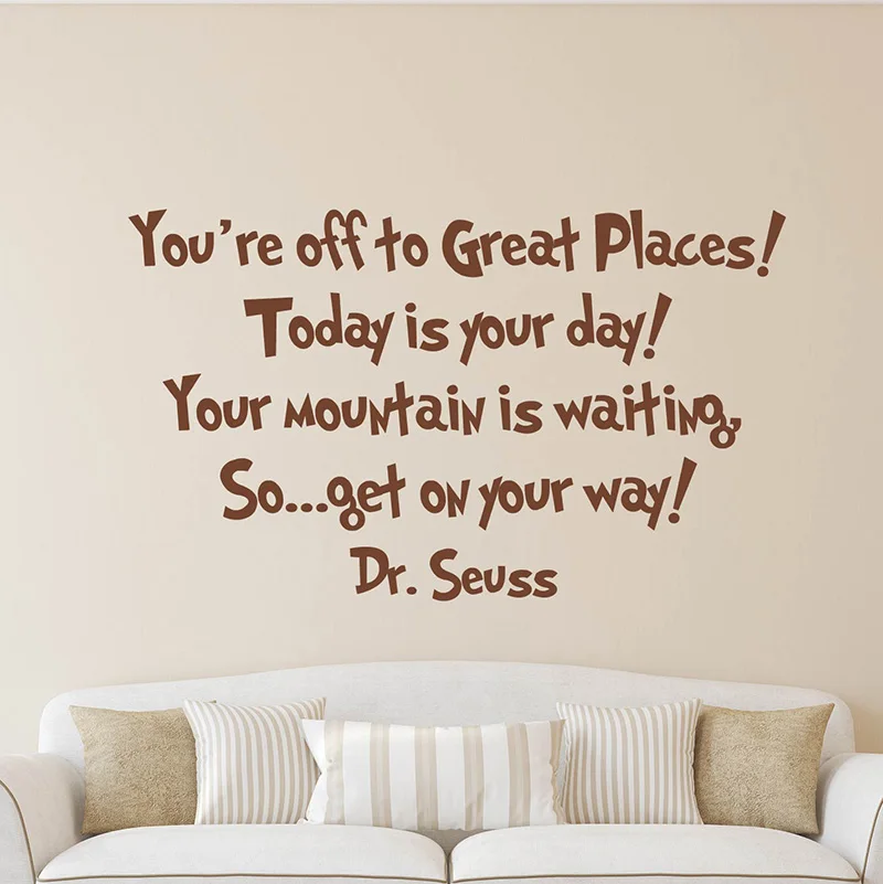 Вы не в отличные места наклейки с надписями на стену Dr suess inspire цифры стена для