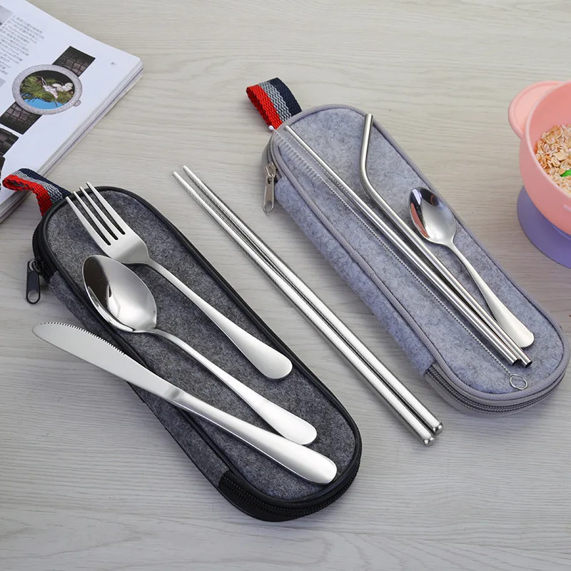 8pcs Dinnerware Set Travel Cutlery Set Reusable Silverware with Metal Straw Spoon Fork Chopsticks Kitchen Accessory with Case
8pcs Dinnerware Set Travel Cutlery Set Reusable Silverware with Metal Straw Spoon Fork Chopsticks Kitchen Accessory with Case