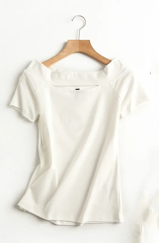 Summer WomenT-shirt Hollow-out new trend women's clothes Square collar Lady's t-shirt DM001
Summer WomenT-shirt Hollow-out new trend women's clothes Square collar Lady's t-shirt DM001