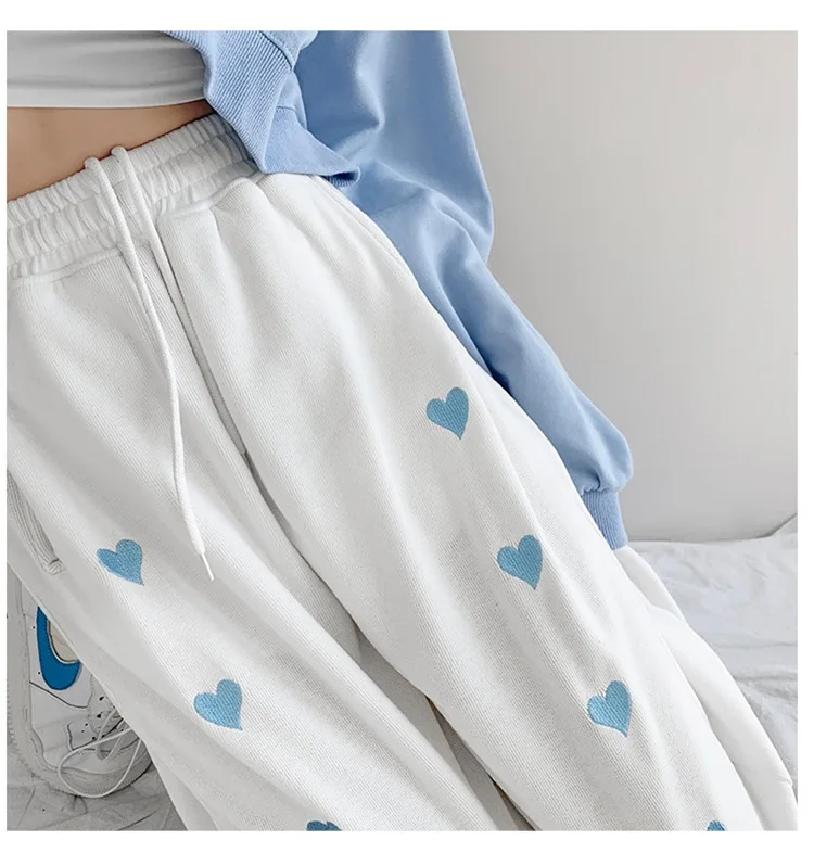 New White Love Pants Women's High Waisted Slim Legged Loose Sports Straight Pants
New White Love Pants Women's High Waisted Slim Legged Loose Sports Straight Pants