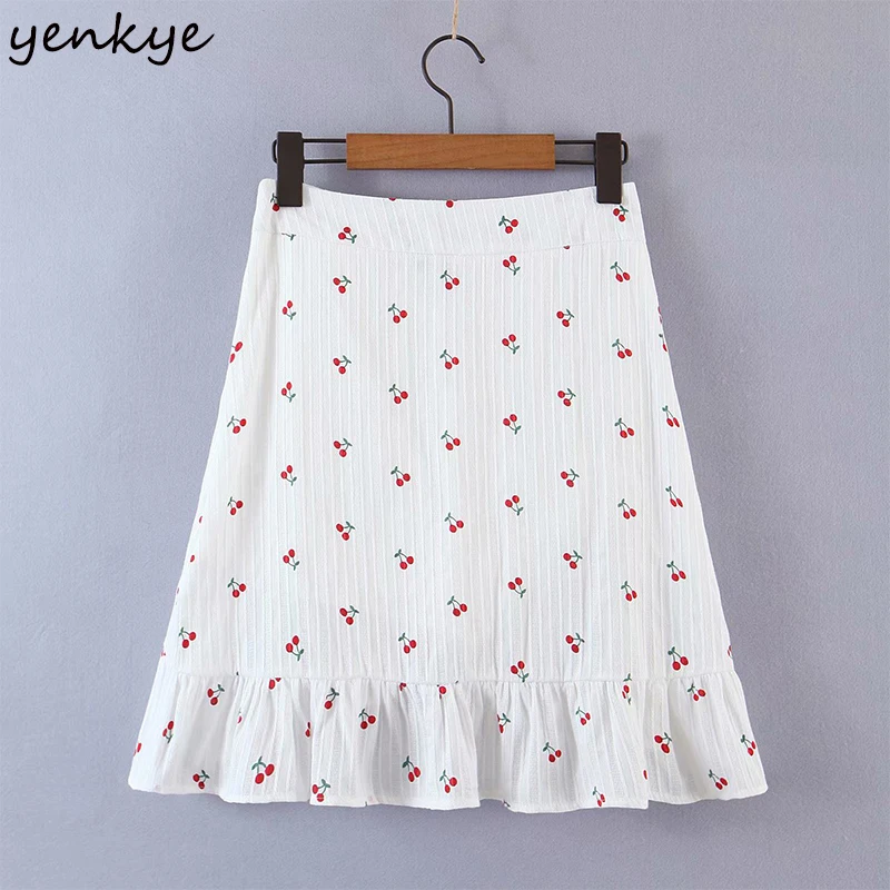 YENKYE Sweet Cherry Print 2 Piece Set Women Sexy Crop Top + Ruffle Culottes Holiday Summer Two Piece Skirt Set ensemble femme
YENKYE Sweet Cherry Print 2 Piece Set Women Sexy Crop Top + Ruffle Culottes Holiday Summer Two Piece Skirt Set ensemble femme