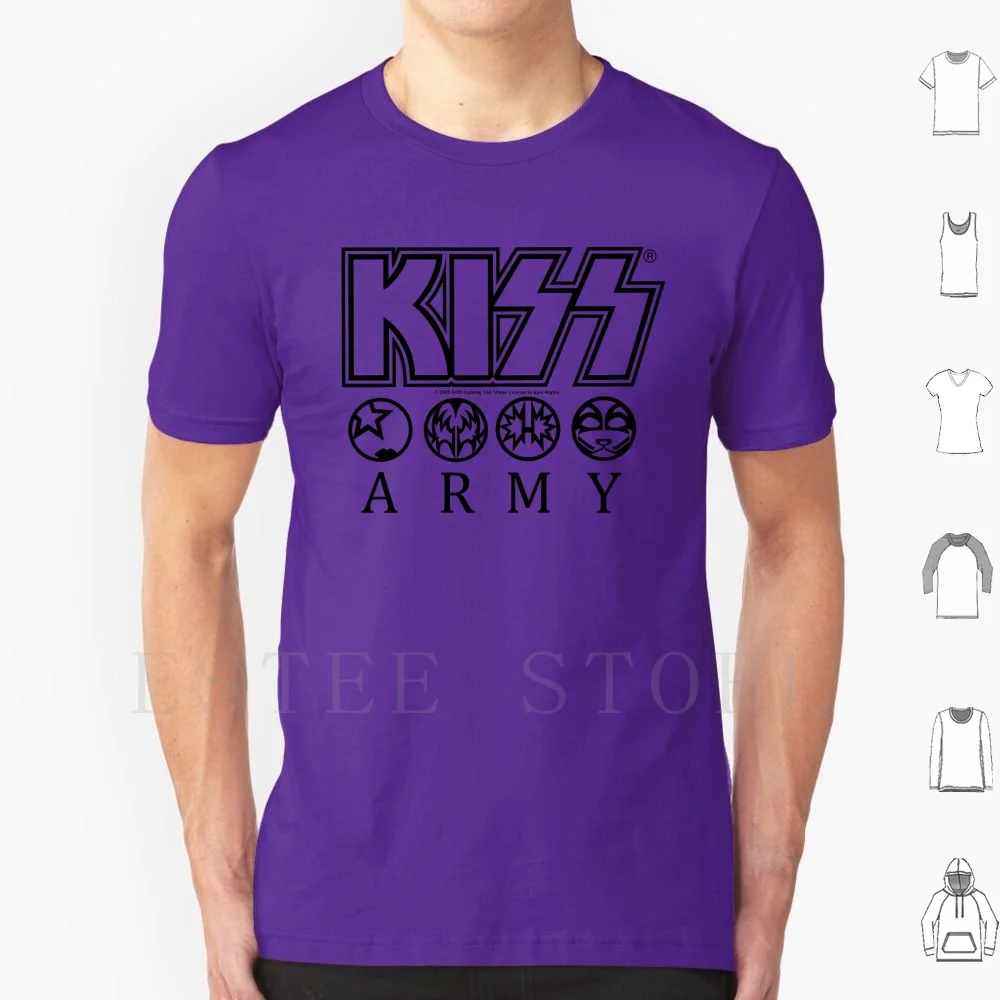 

Kiss Logo Kiss Army Starchild Spaceman Demon Catman Black V T Shirt Print Cotton Kiss Kiss Fan Art Kiss Band Kiss Music Kiss