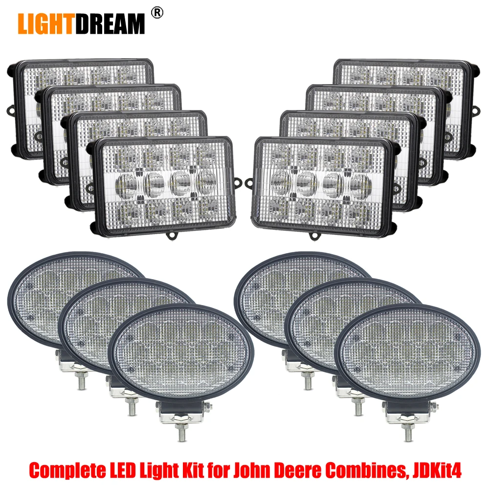 

6x4 Led Headlight Oval Led Work lights Kit For John Deere 9400,9410,9450,9500,9510,9550,9560,9600,9610,9650,9660+ x14pcs/lots