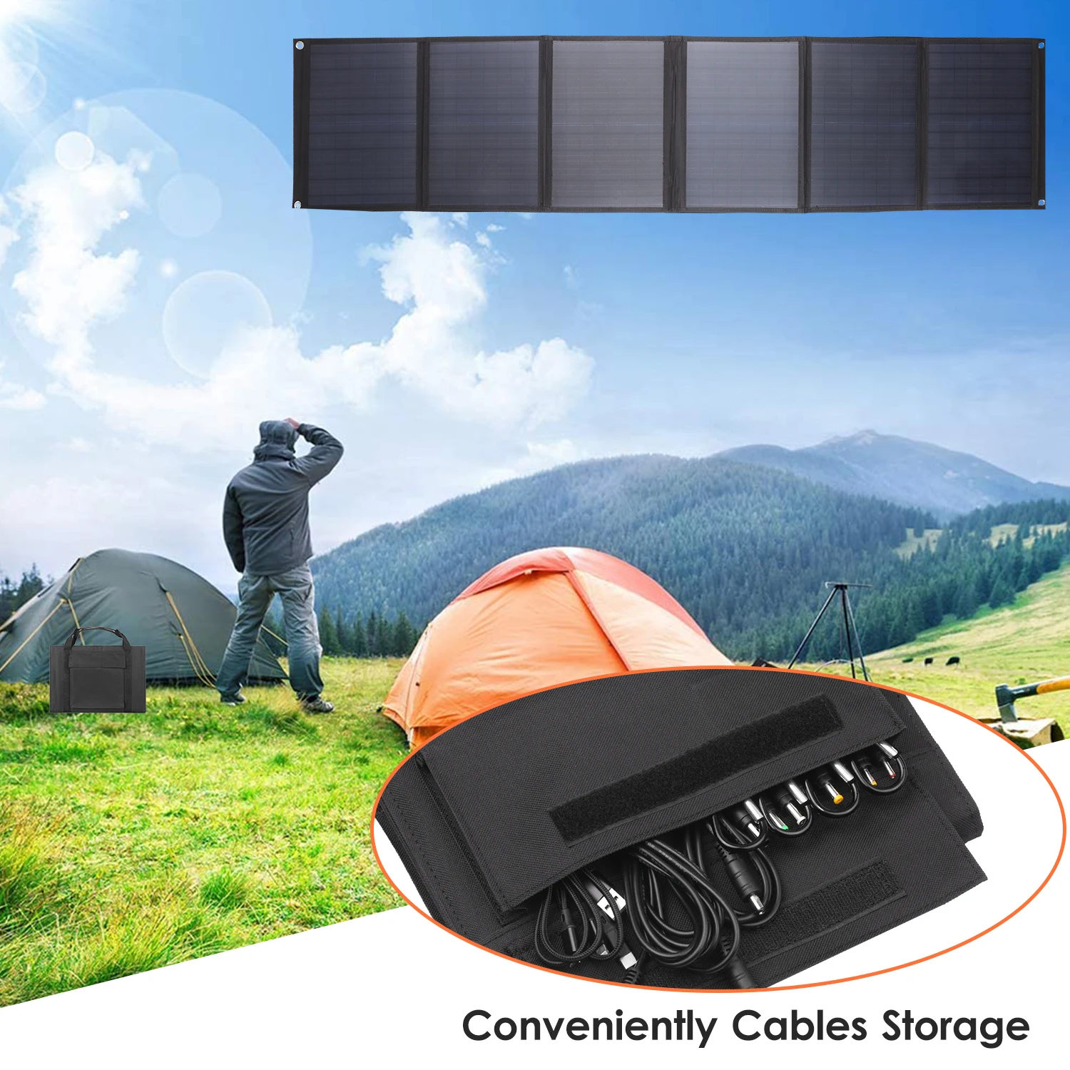 KKmoon 6-fold Solar Panel Folding Bag Dual USB+DC Output Solar Charger Solar Charging Device Outdoor Portable Power Supply
KKmoon 6-fold Solar Panel Folding Bag Dual USB+DC Output Solar Charger Solar Charging Device Outdoor Portable Power Supply