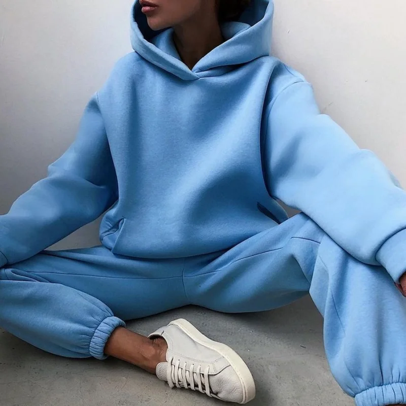 Women's Tracksuit Suit Autumn Winter Solid Warm Hoodie Sweatshirts Sportswear Sports Two Piece Pants Set Fall Clothes For Women
Women's Tracksuit Suit Autumn Winter Solid Warm Hoodie Sweatshirts Sportswear Sports Two Piece Pants Set Fall Clothes For Women