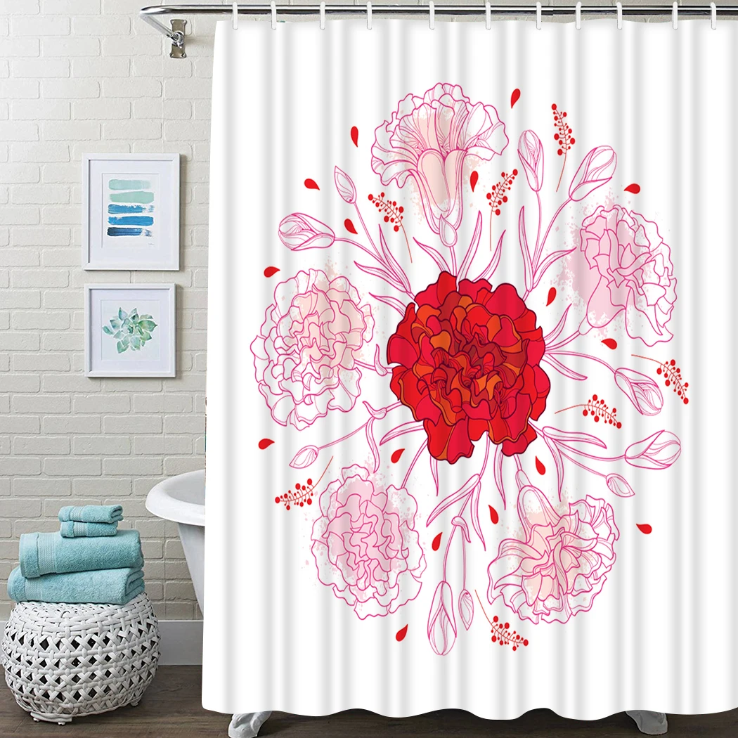 Carnation Clove Flower Shower Curtain Floral Waterproof Bathroom Shower Curtain Leaf Lines Bathroom Shower Curtain With Hooks
Carnation Clove Flower Shower Curtain Floral Waterproof Bathroom Shower Curtain Leaf Lines Bathroom Shower Curtain With Hooks