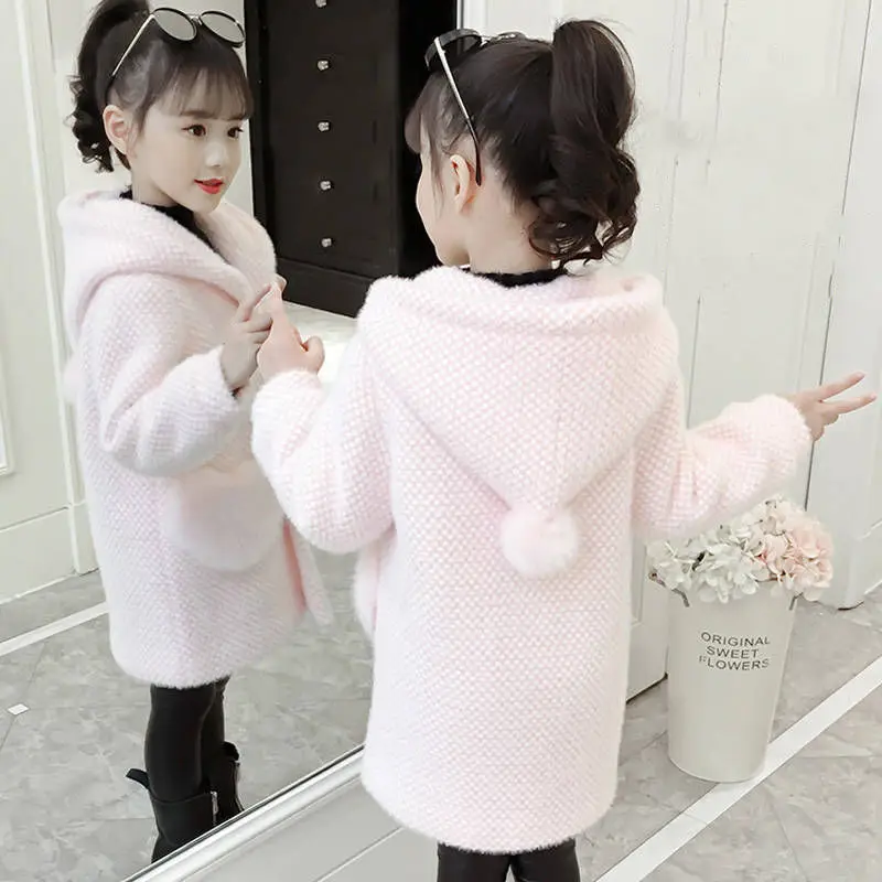 2021 New Fashion Winter Warm Plus Velvet Coat Girls Jacket Thick Long Outdoor Wool Overcoat Outerwear Coats Children's Clothing
2021 New Fashion Winter Warm Plus Velvet Coat Girls Jacket Thick Long Outdoor Wool Overcoat Outerwear Coats Children's Clothing