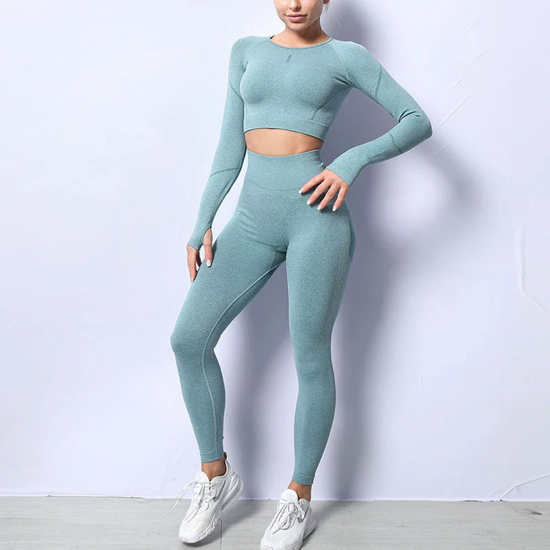 Seamless Women Yoga Suits Fitness Workout Running Clothing Gym Sportswear Long Sleeve Crop Top Leggings Athletic Set Woman Track
Seamless Women Yoga Suits Fitness Workout Running Clothing Gym Sportswear Long Sleeve Crop Top Leggings Athletic Set Woman Track
