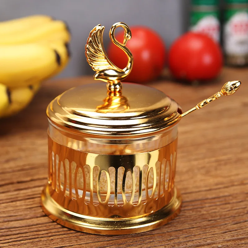 Unique Jars Style Gold Finish Metal Glass Salt/ Sugar Jar Storage Bottle Tableware Dinnerware Home Table Decor
Unique Jars Style Gold Finish Metal Glass Salt/ Sugar Jar Storage Bottle Tableware Dinnerware Home Table Decor