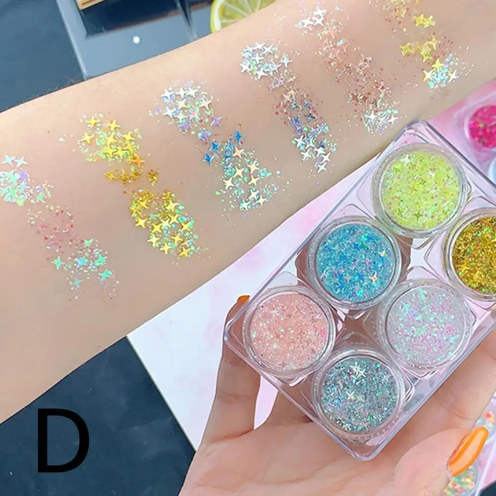 6 Colors/Pack Glue Free Makeup Loose Diamond Glitter Festival Party Cosmetics Sequins Eyeshadow for Eyes Skin Face
6 Colors/Pack Glue Free Makeup Loose Diamond Glitter Festival Party Cosmetics Sequins Eyeshadow for Eyes Skin Face