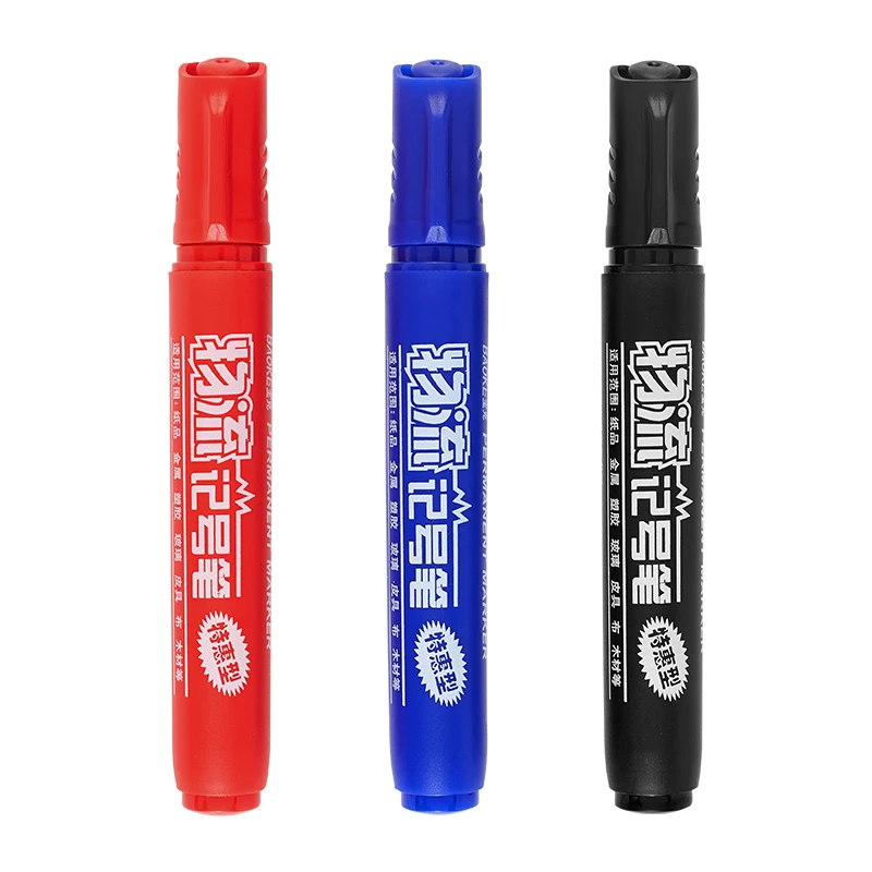 

12 Baoke Marker Pen MP-291 Express Pen Oily Pen Blue Red Black Marker Pen Big End Pen Quick Dry Box Pen Writable CD Disc