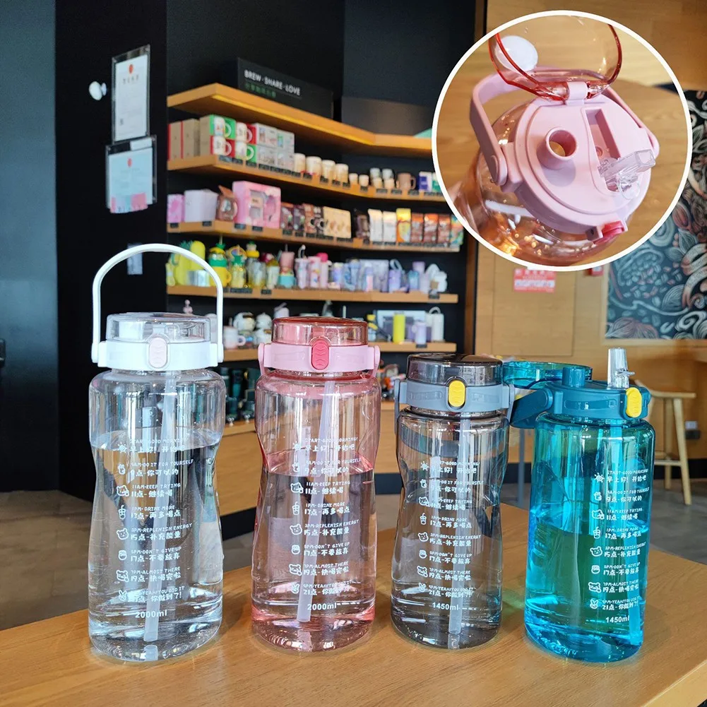 1450ml 2000mL Gradient WaterBottle With Bounce Cover Cup Fitness Sport Water Bottle Double Drinking Straw Dust-proof Mug Cup
1450ml 2000mL Gradient WaterBottle With Bounce Cover Cup Fitness Sport Water Bottle Double Drinking Straw Dust-proof Mug Cup