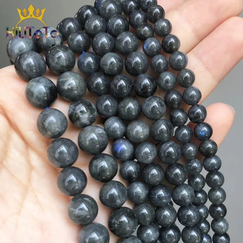 Natural Beads A+ Gray Labradorite Stone Round Loose For Jewelry Making DIY Bracelets Necklace Accessories 15'' 6/8/10mm | Украшения