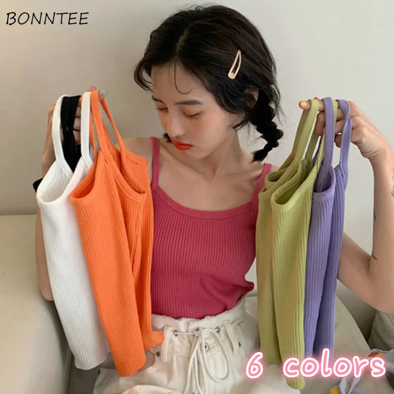 Camisole Women Candy Color Kawaii Sweet Girl Knitted Jumper Tops Simple Daily Leisure Bottoming Summer Hot Selling Purple Newest 
Camisole Women Candy Color Kawaii Sweet Girl Knitted Jumper Tops Simple Daily Leisure Bottoming Summer Hot Selling Purple Newest