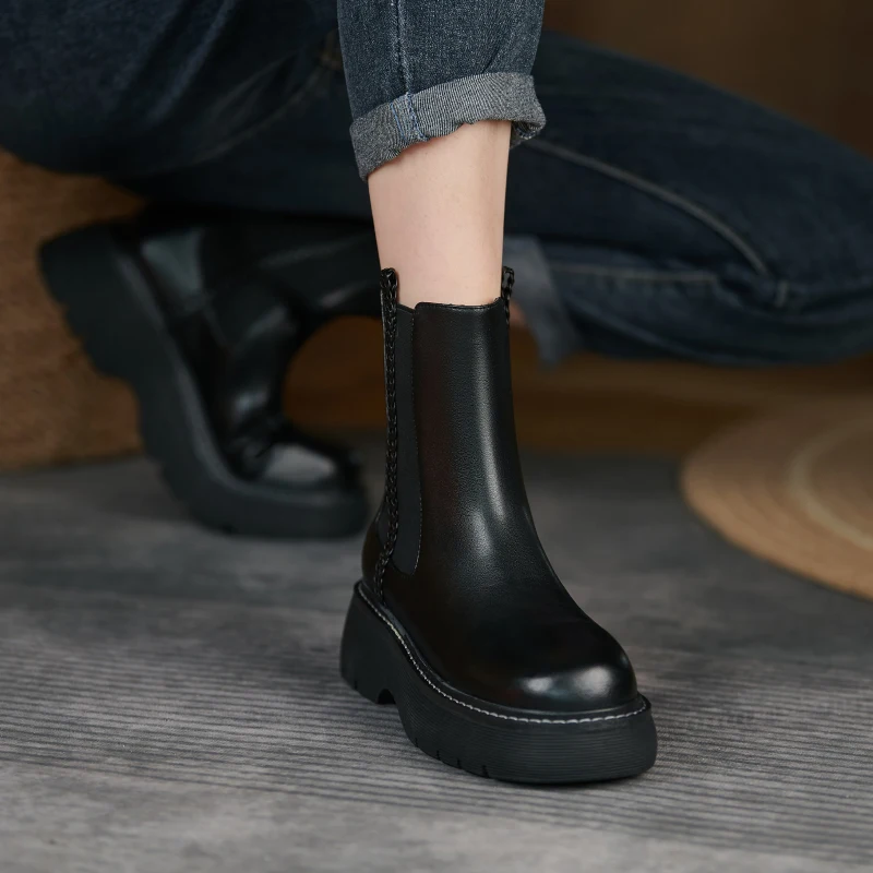 Retro Vintage Platform Female Ankle Boots Slip-on Round Toe Chunky Heels Shoes for Women Party Working Shoes Woman
Retro Vintage Platform Female Ankle Boots Slip-on Round Toe Chunky Heels Shoes for Women Party Working Shoes Woman
