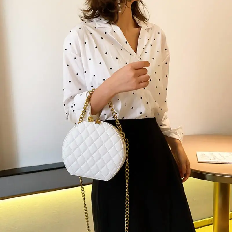 Solid Leather Small Handbags With Chain Crossbody Shoulder Bag Round Shape Pouch Small Purse Fashion Party Clutches Ladies
Solid Leather Small Handbags With Chain Crossbody Shoulder Bag Round Shape Pouch Small Purse Fashion Party Clutches Ladies