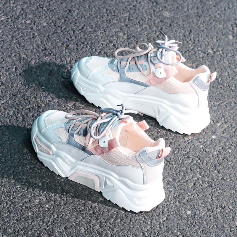 Women's Chunky Sneakers Fashion Women Platform Shoes Lace Up Breathable Air Vulcanize Shoes Women Female Trainers
Women's Chunky Sneakers Fashion Women Platform Shoes Lace Up Breathable Air Vulcanize Shoes Women Female Trainers