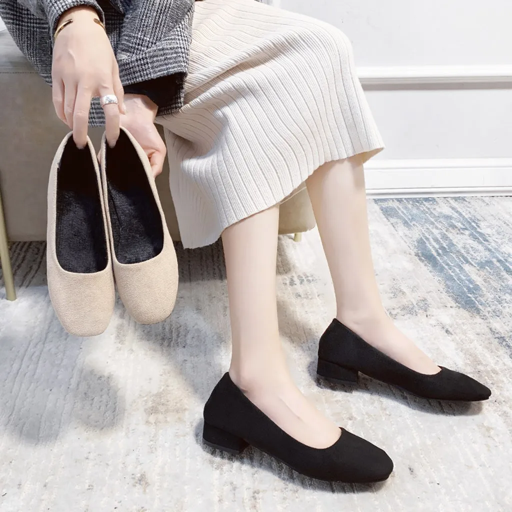 2020 Luxury Woman Block Heels Loafers Comfort Flock Flats Shoes Shallow Mouth Slip-on Office Work Shoes Ladies Loafers Mocassins
2020 Luxury Woman Block Heels Loafers Comfort Flock Flats Shoes Shallow Mouth Slip-on Office Work Shoes Ladies Loafers Mocassins