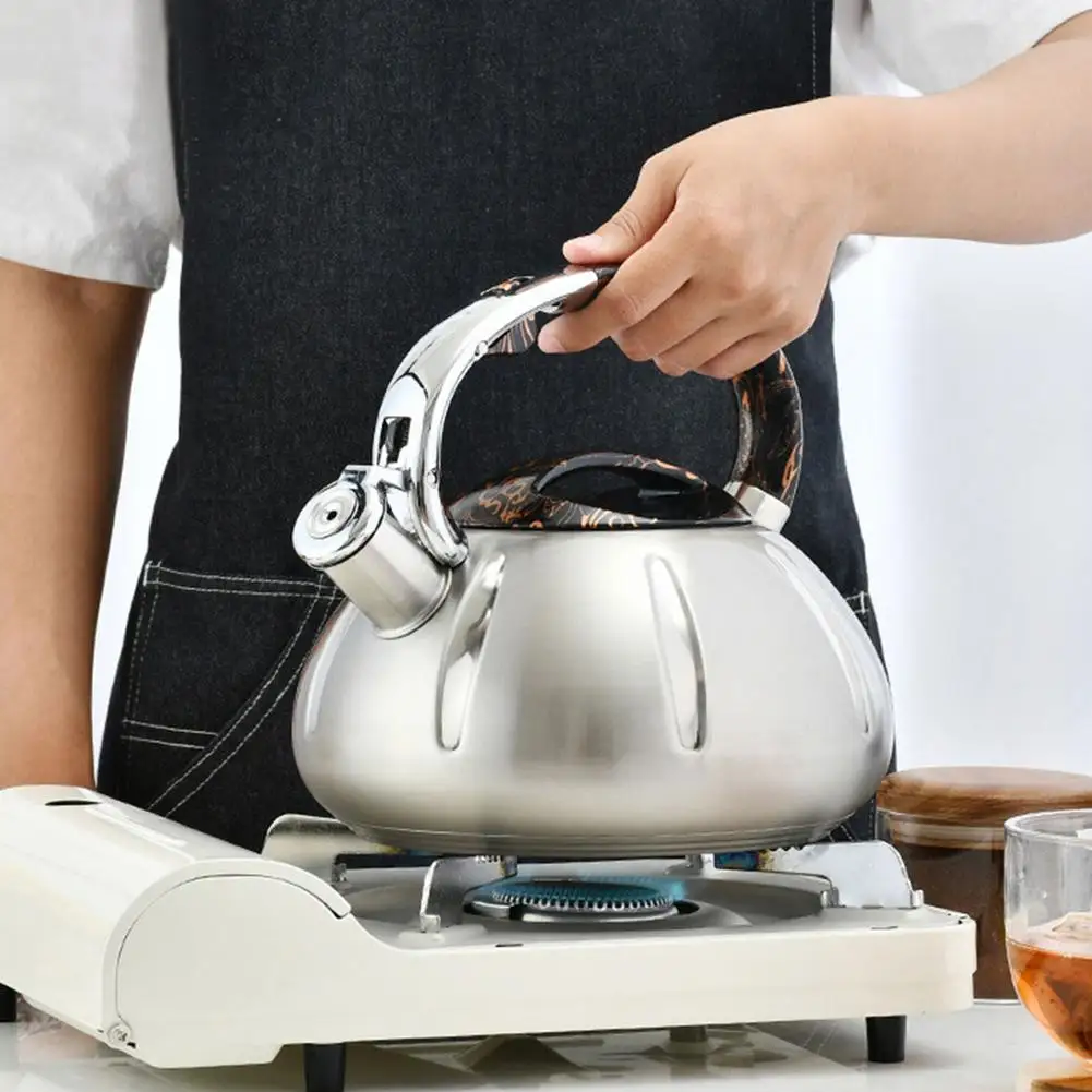 Stainless Steel Whistle Kettle Flat Bottom Heat Resistant Wood Grain Handle Kitchen Coffee Teapot for Gas Stove Induction Cooker
Stainless Steel Whistle Kettle Flat Bottom Heat Resistant Wood Grain Handle Kitchen Coffee Teapot for Gas Stove Induction Cooker