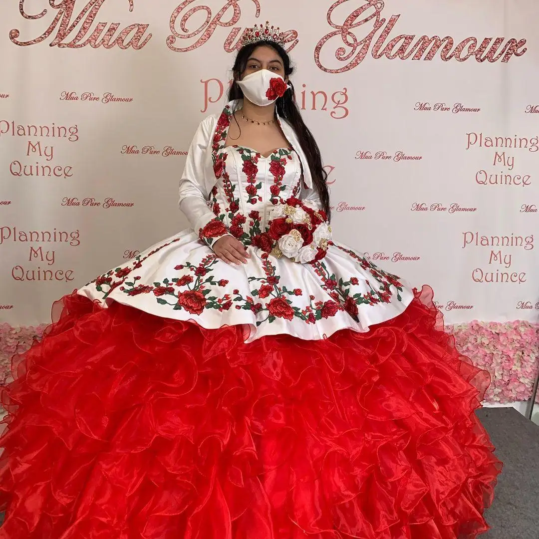Бальное платье, платья для Quinceanera с курткой, милое платье для милой, юбка с каскадными оборками и вышивкой, атласные маскарадные платья
Бальное платье, платья для Quinceanera с курткой, милое платье для милой, юбка с каскадными оборками и вышивкой, атласные маскарадные платья